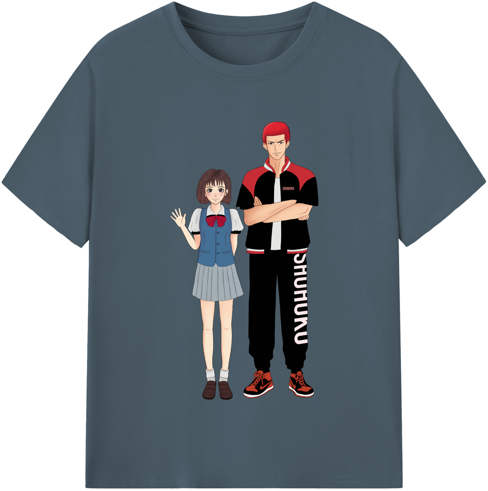 SLAM DUNK／スラムダンク 綿100％半袖Tシャツ（フロントプリント）